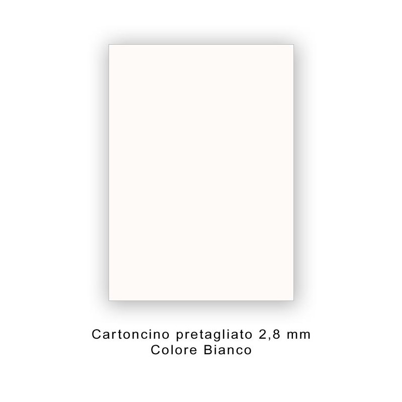 Cartoncino pretagliato sp. 2,8 mm - rettangolare - Bianco